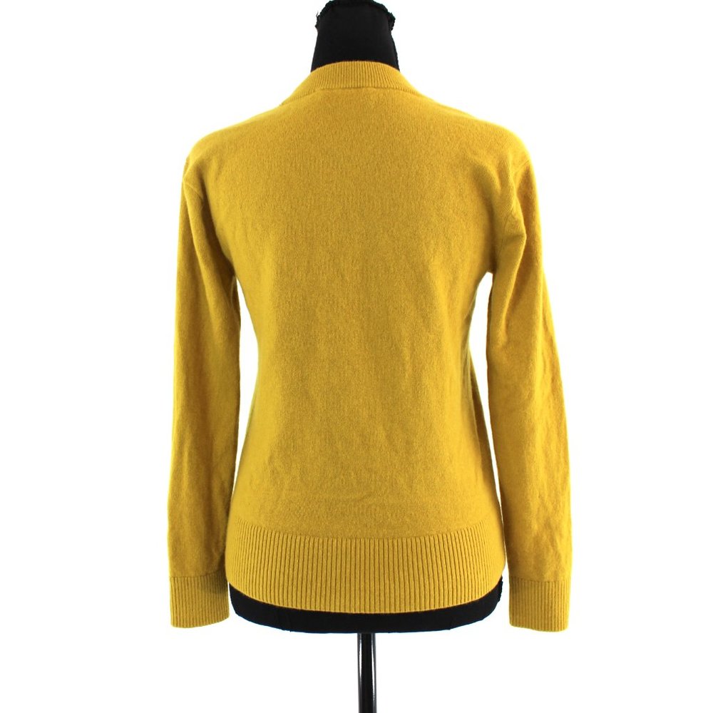 Everlane Cashmere Golden Yellow Crewneck Sweater Small Rib Knit Pullover S - Picture 5 of 7